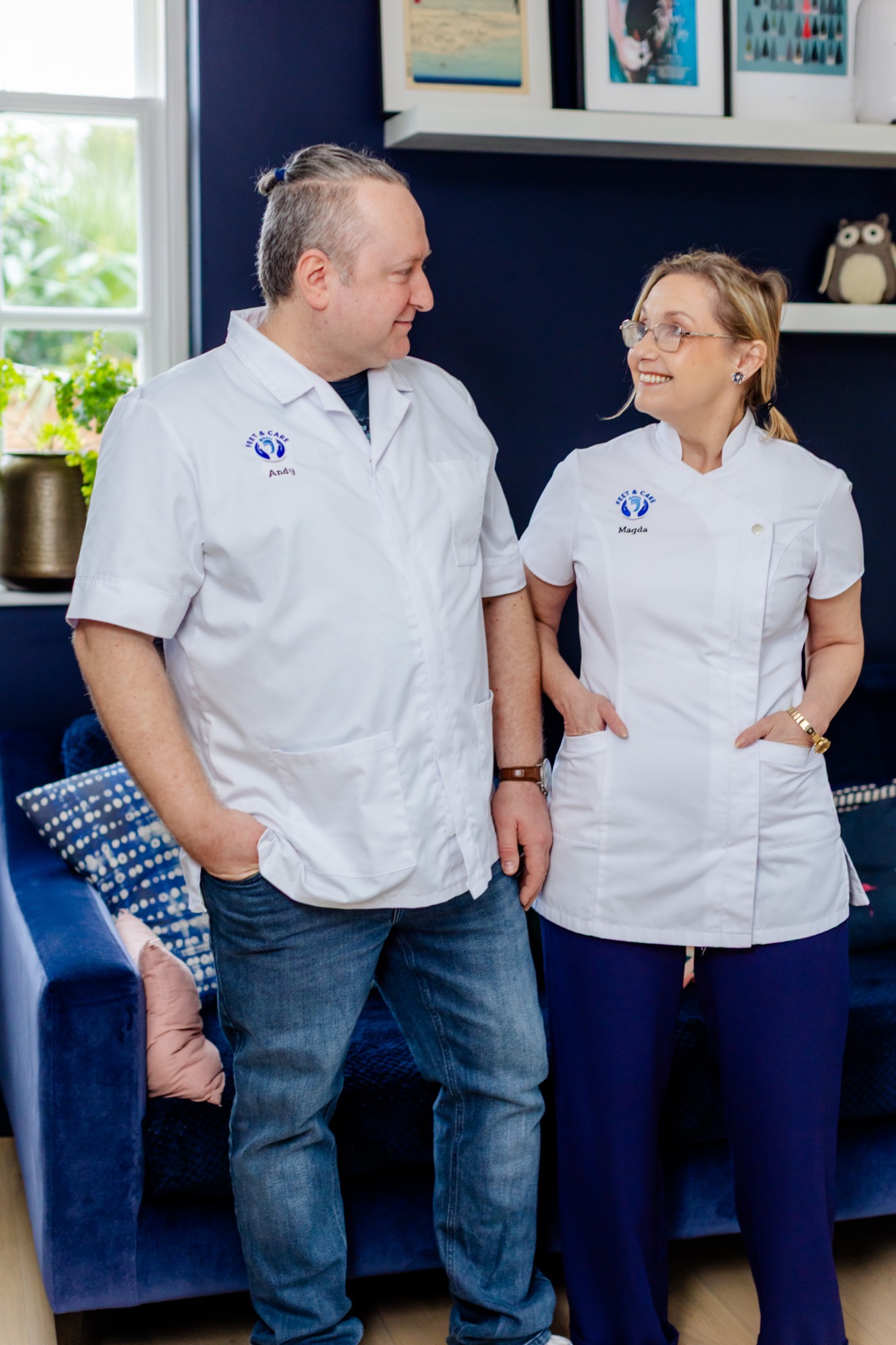 Magda and Andy, foot health practitioners at the Feet & Care clinic